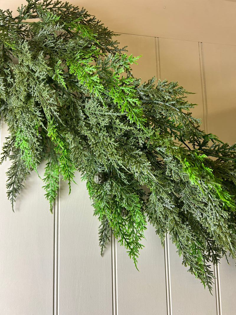 185cm cedar full real feel garland with seeds 6ft