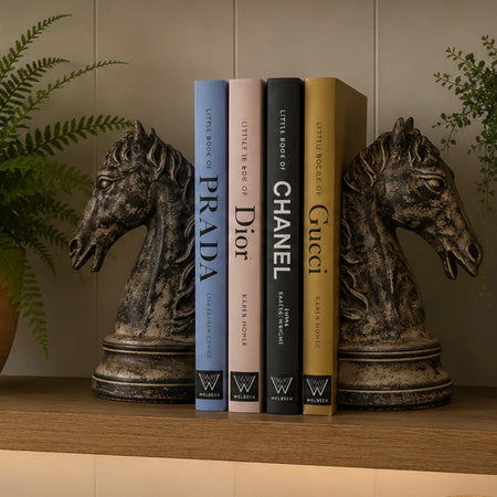 Horse head brown washed look book ends