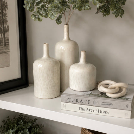 Off white cream vormark Bottle neck vase 3 sizes