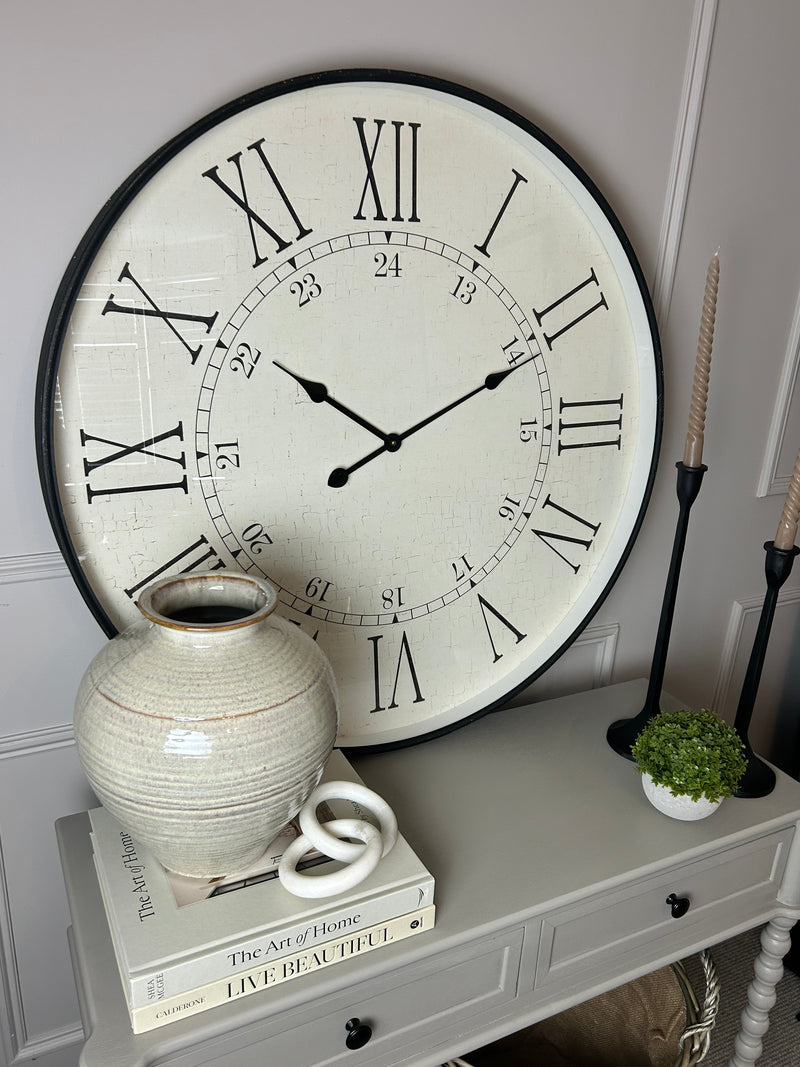 Huge metal embossed clock 80cm