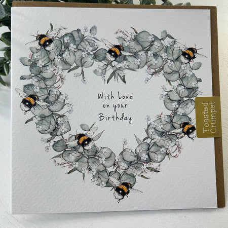 Eucalyptus & Bee Birthday Greeting Card