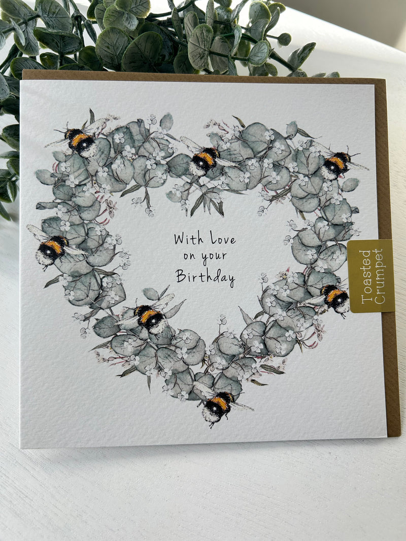 Eucalyptus & Bee Birthday Greeting Card