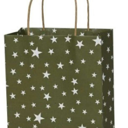 Green star paper bag 20cm
