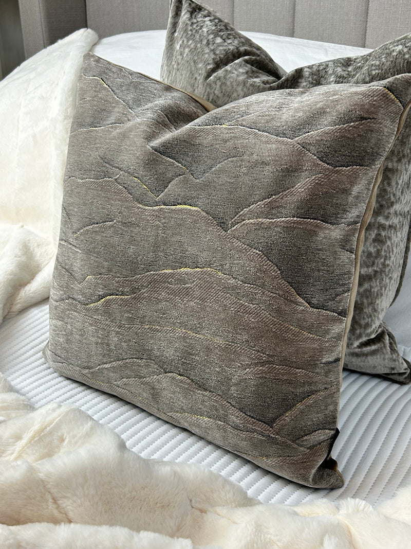 Stratus Two Tone Dark Taupe Cushion 45cm