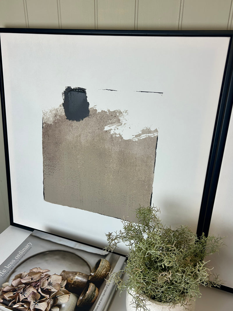 Set of 2 Abstract Black Framed Prints 2 styles