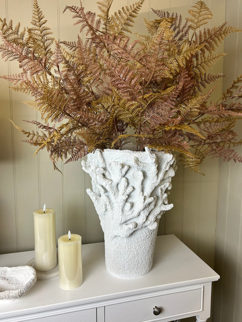 Huge coral white vase
