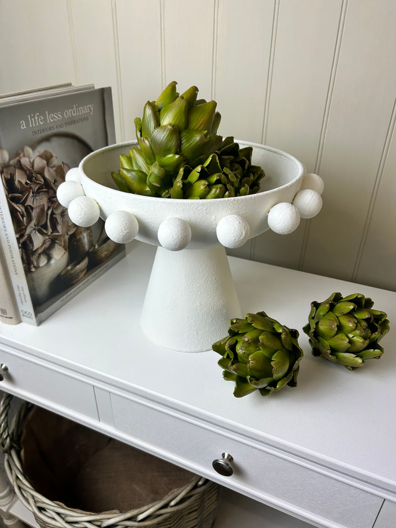 White round Bobble bowl on stand