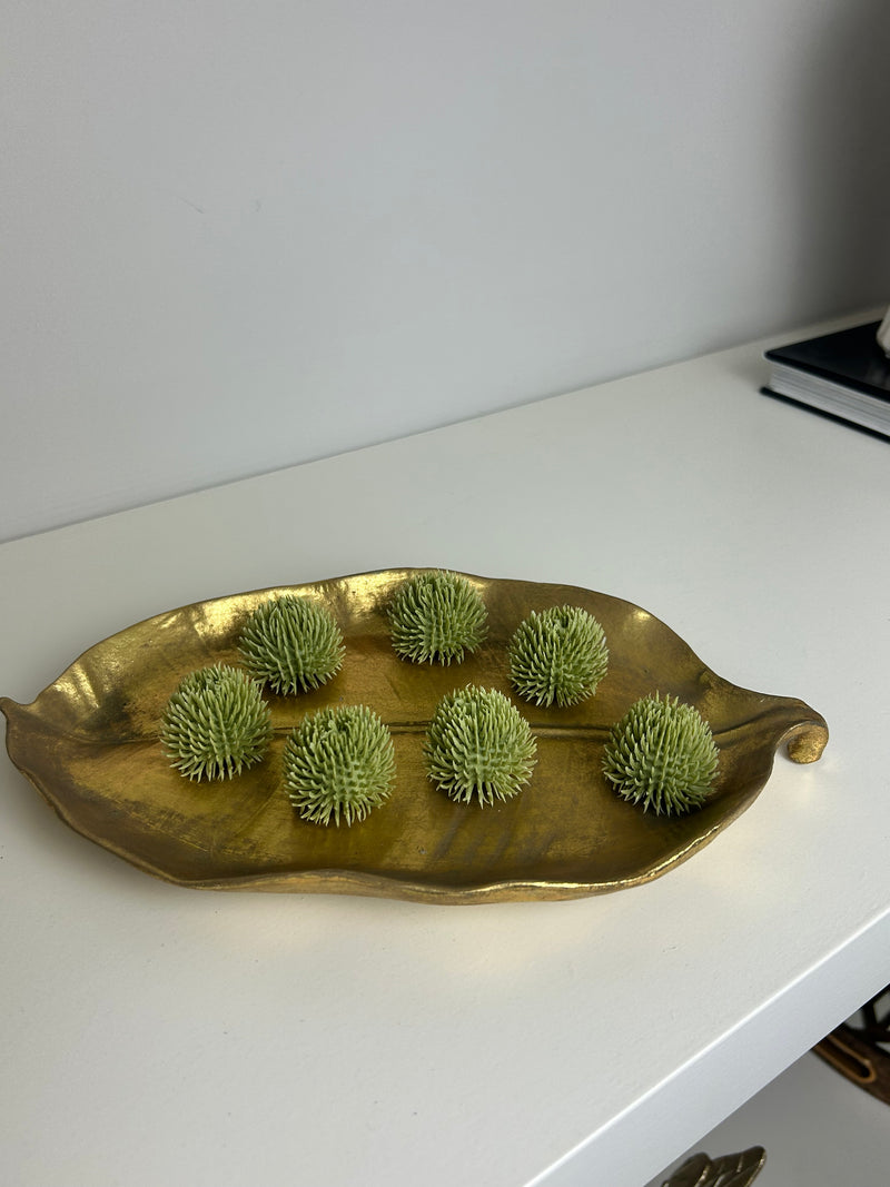 Gold leaf dish plate