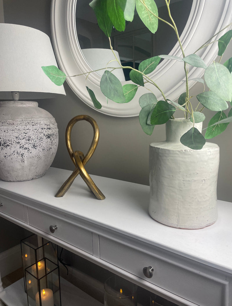 Chunky white rustic finish organic reactive glaze vase