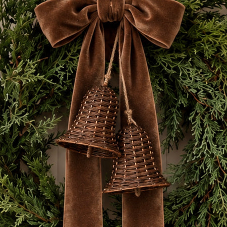 Dark rattan woven bell