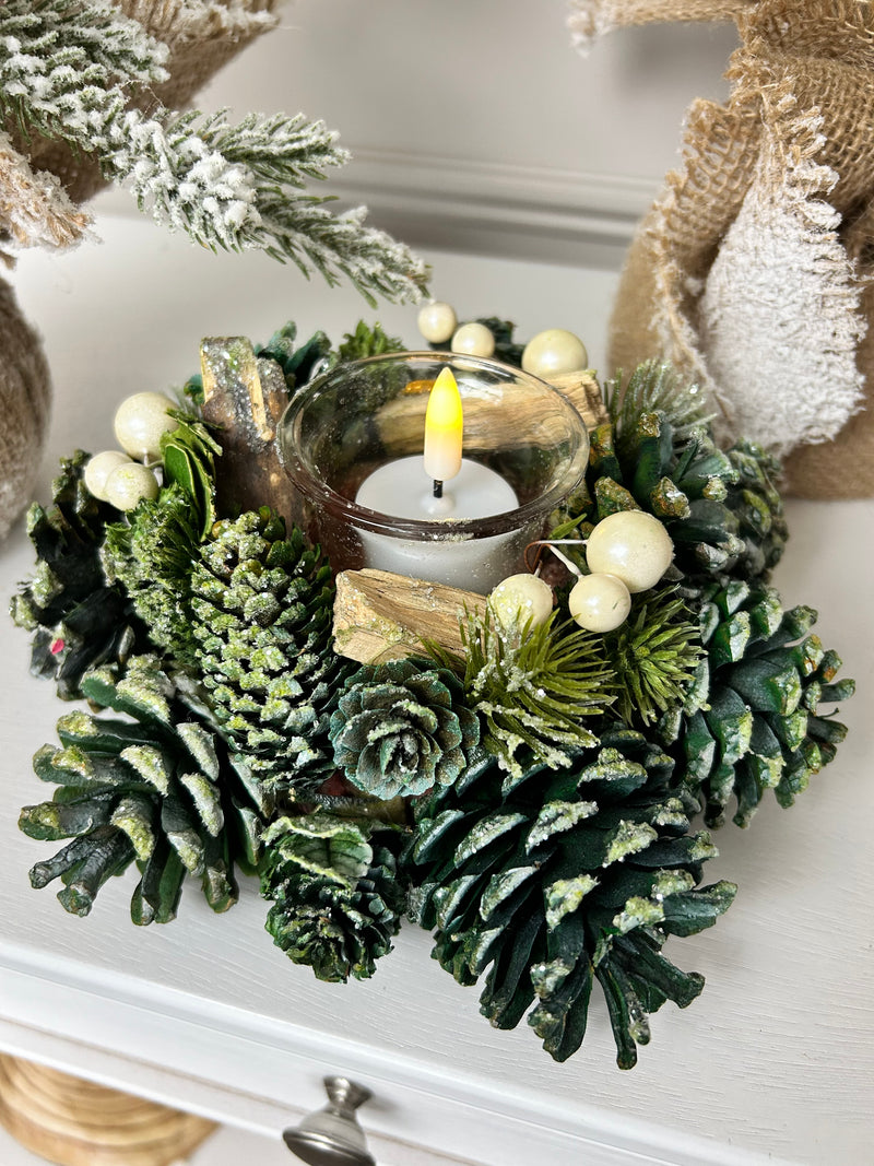 Pinecone candle holder 16cm