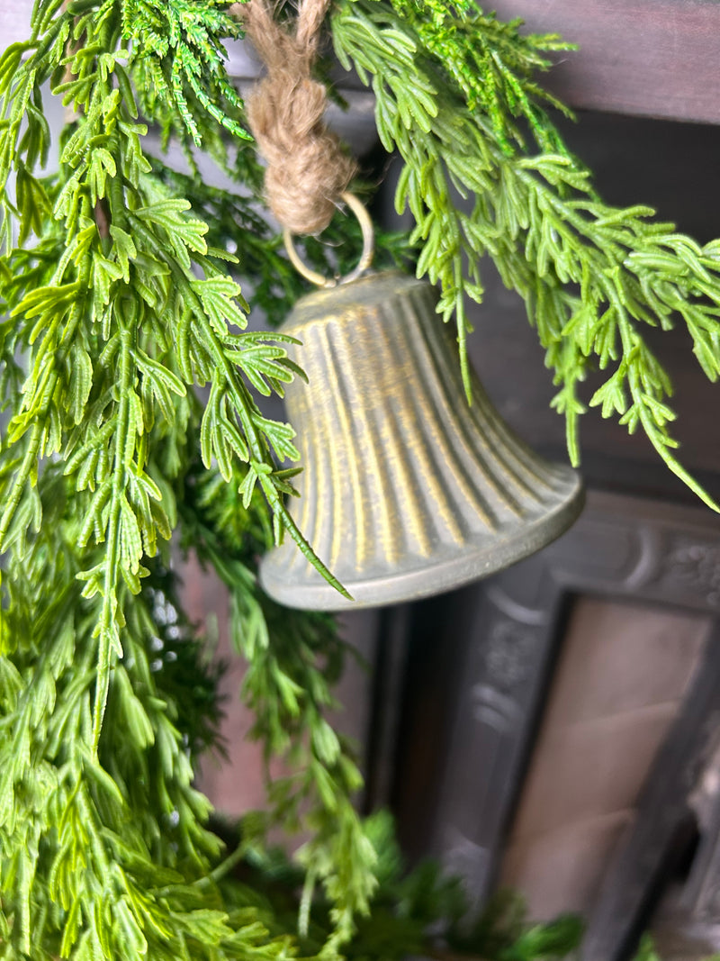 Fluted brass gold Metal Hanging Bell