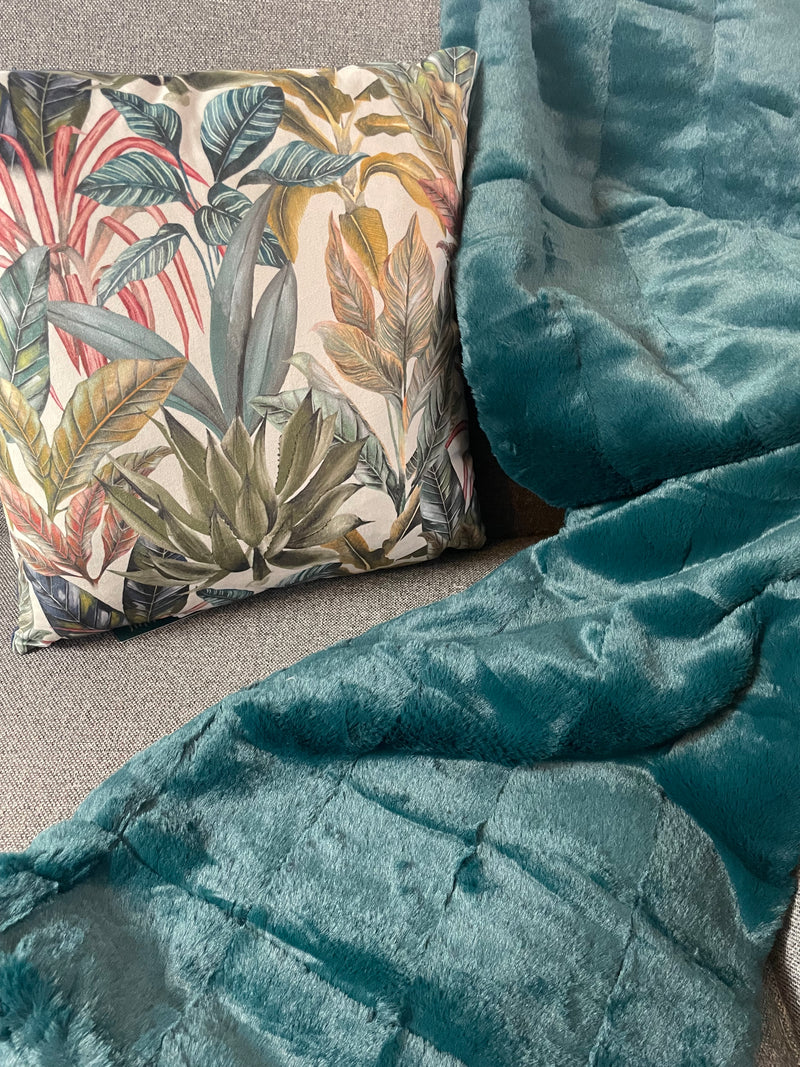 Emerald Green Empress fur throw