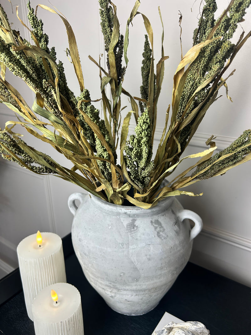 Dried Wheatgrass reed stem bunch green 65cm