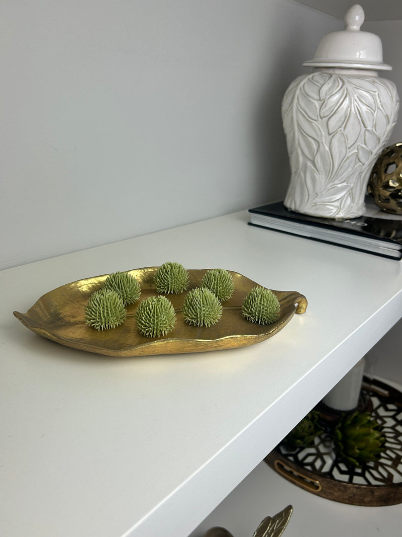 Gold leaf dish plate