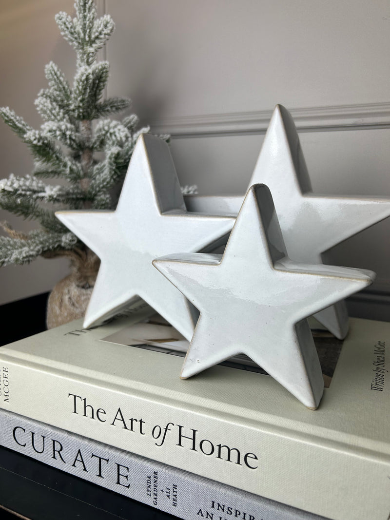Off white ceramic chunky star