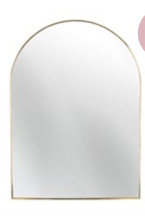 Gold arched metal mirror 50x30