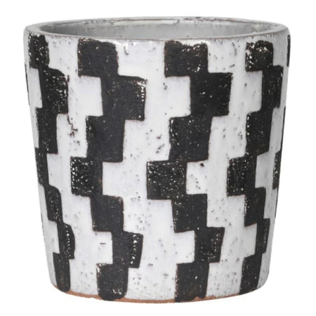 Large Ceramic rustic checker plant pot