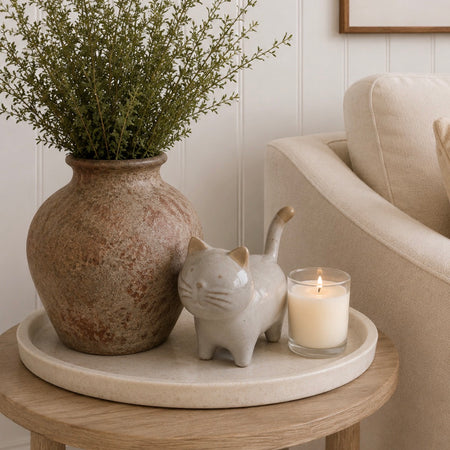 Ceramic cat ornament