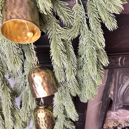Flocked Norfolk spruce trailing  garland pick swag 100cm