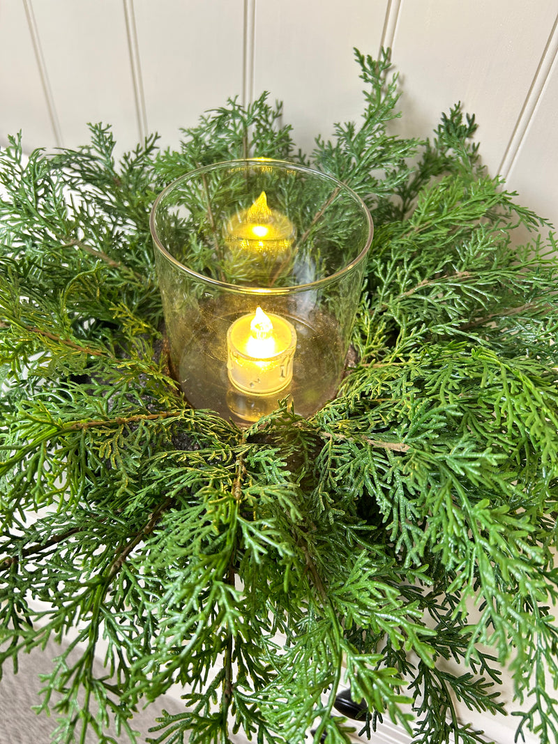 Large Cedar candle holder centre piece