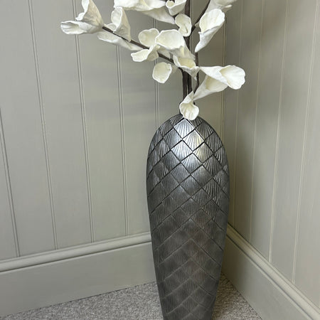 Gunmetal textured vase tall 62cm