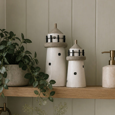 White decorative light house 2 sizes