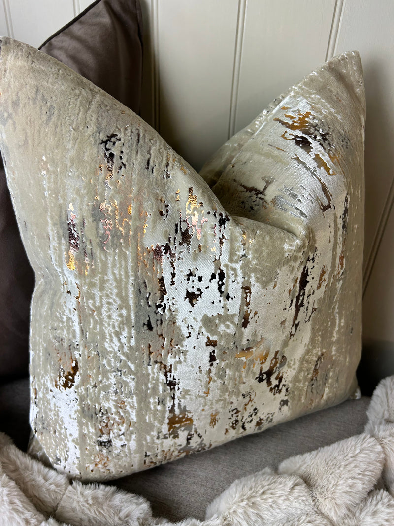 Torcello Natural Taupe beige Bronze Gold Feather Cushion 45cm & 56cm