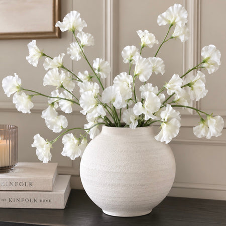 Off White Sweet Pea Tall Stem