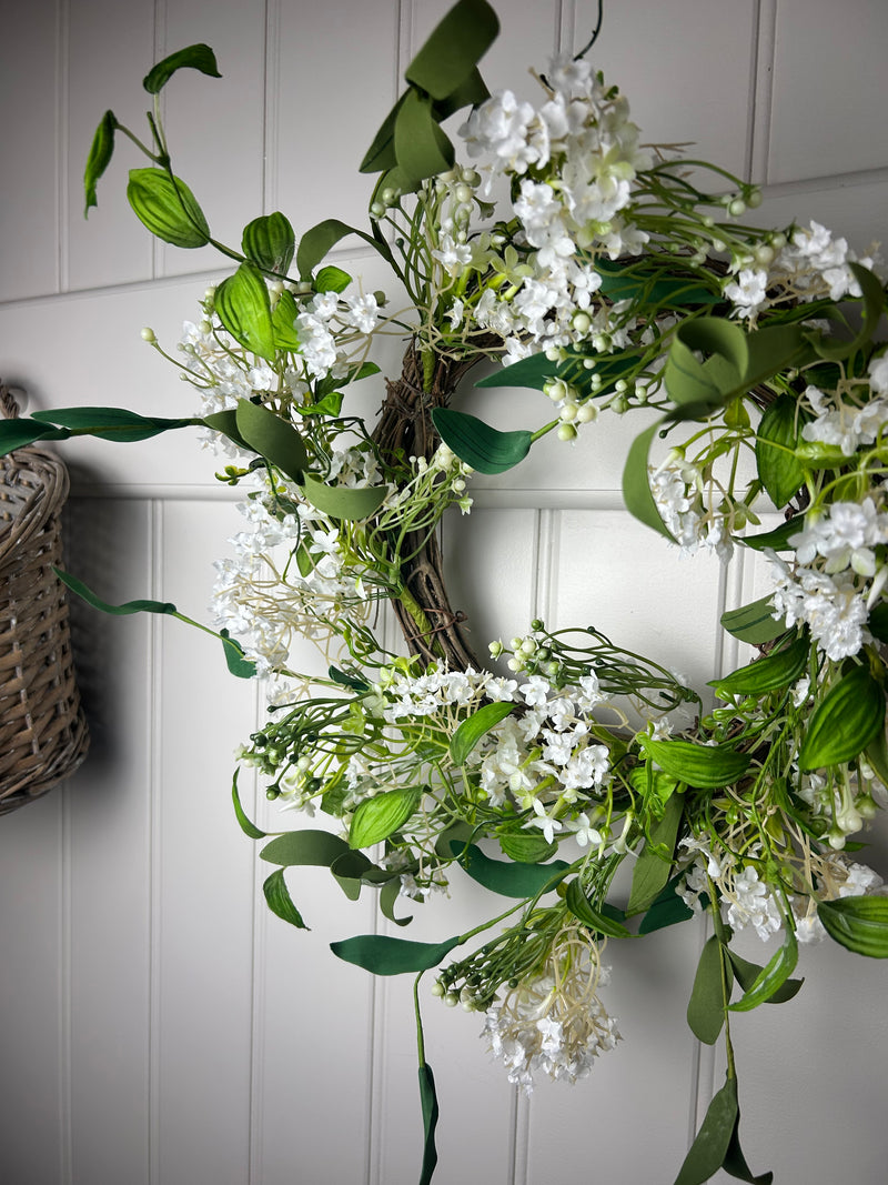 Summer daisy flower foliage wreath 45cm