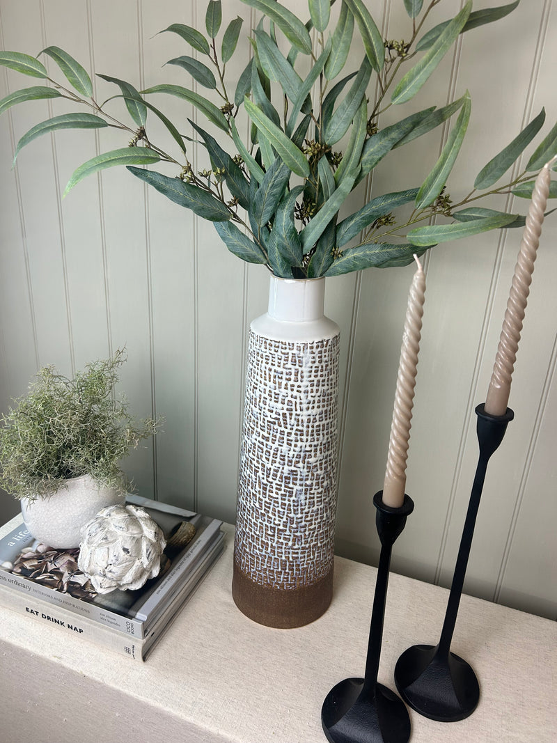 Winkleigh off white cream textured large plant pot 15cm