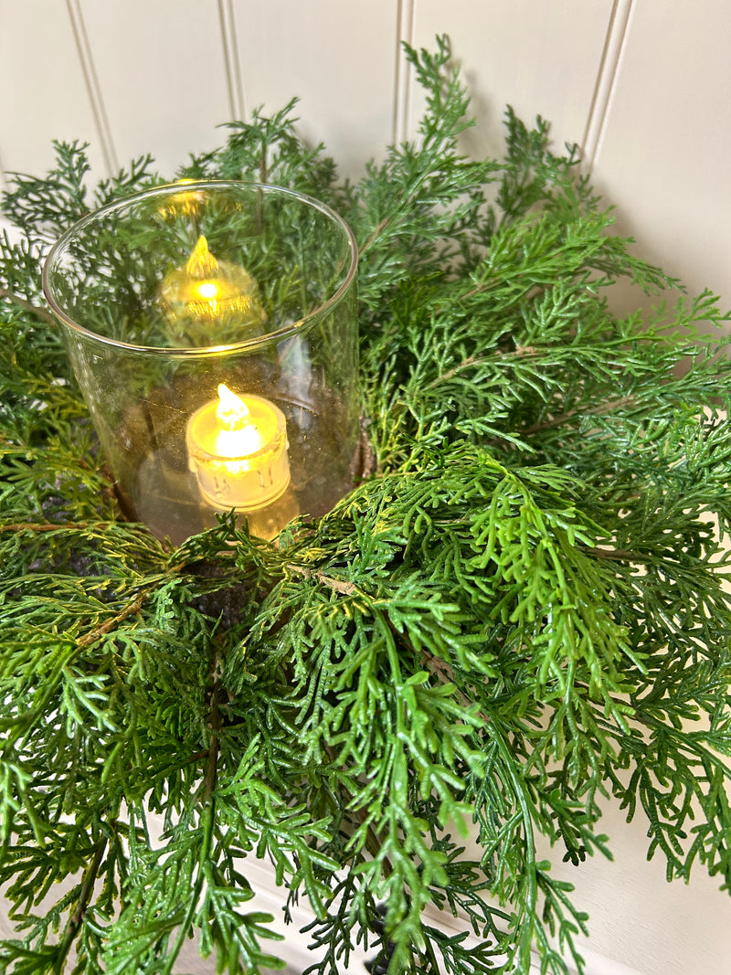 Large Cedar candle holder centre piece