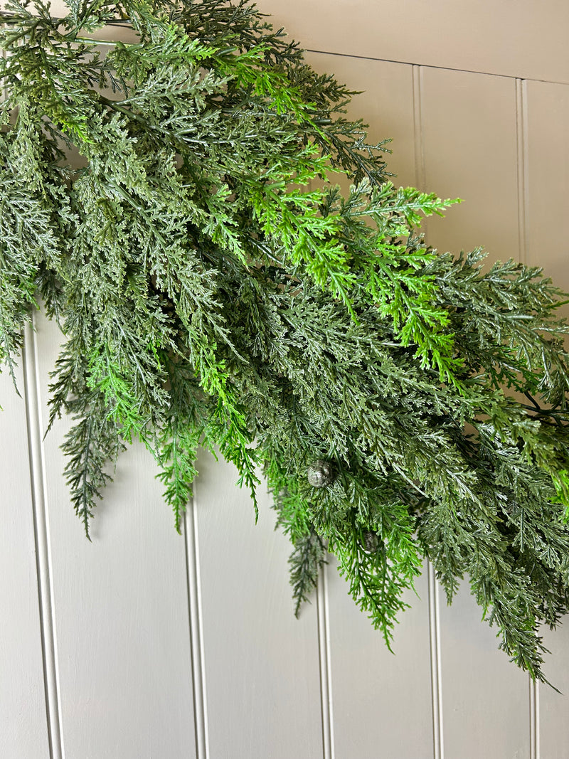 185cm cedar full real feel garland with seeds 6ft