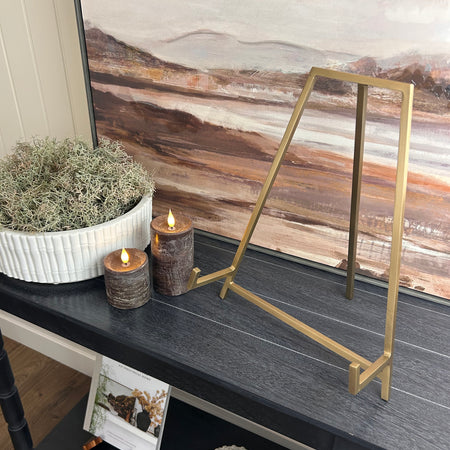 Large Antique Brass Easel 39cm Tall