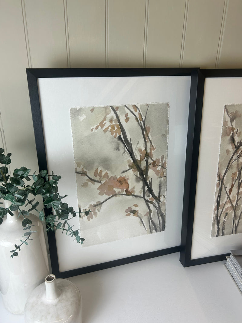 Cherry blossom framed wall art picture two styles