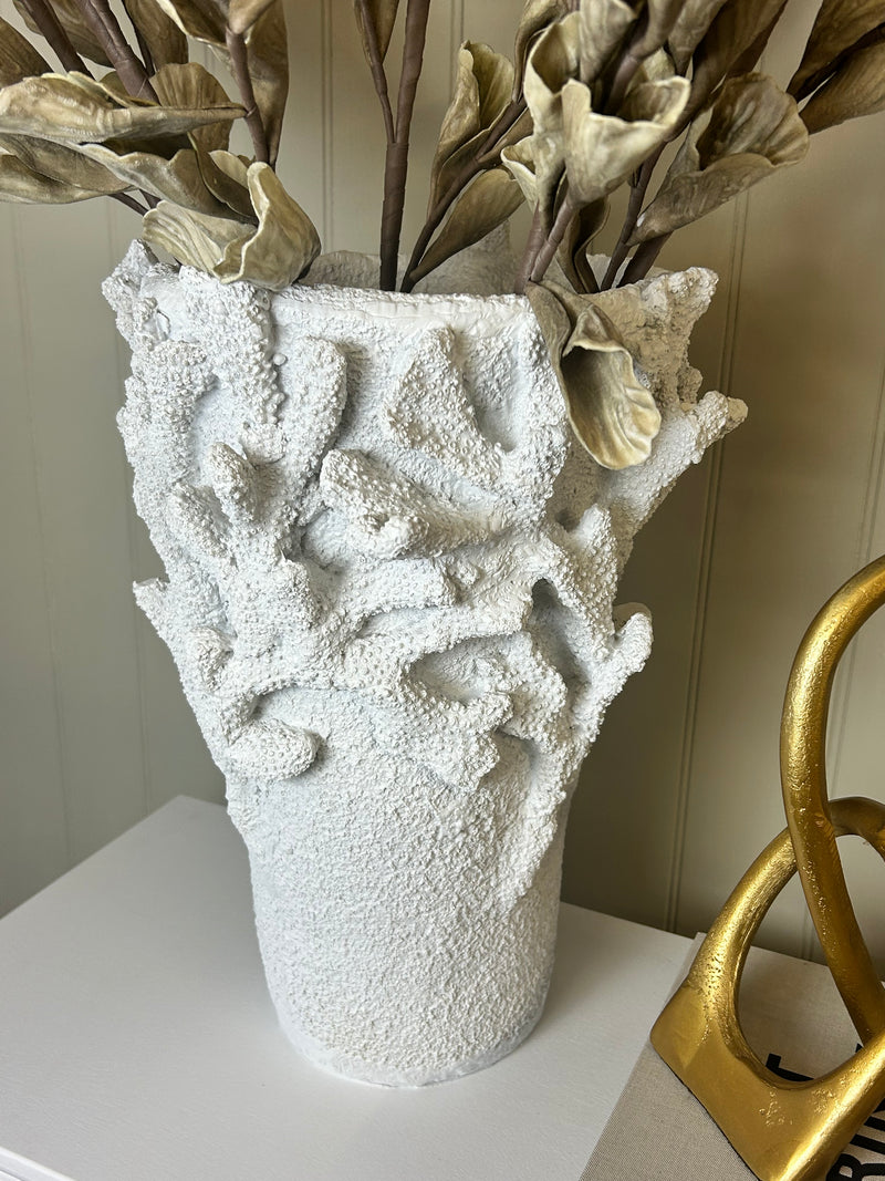 Huge coral white vase
