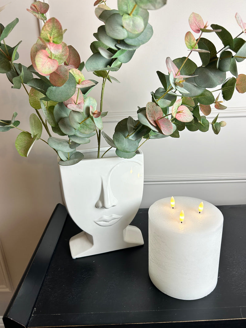 White face square vase 2 sizes