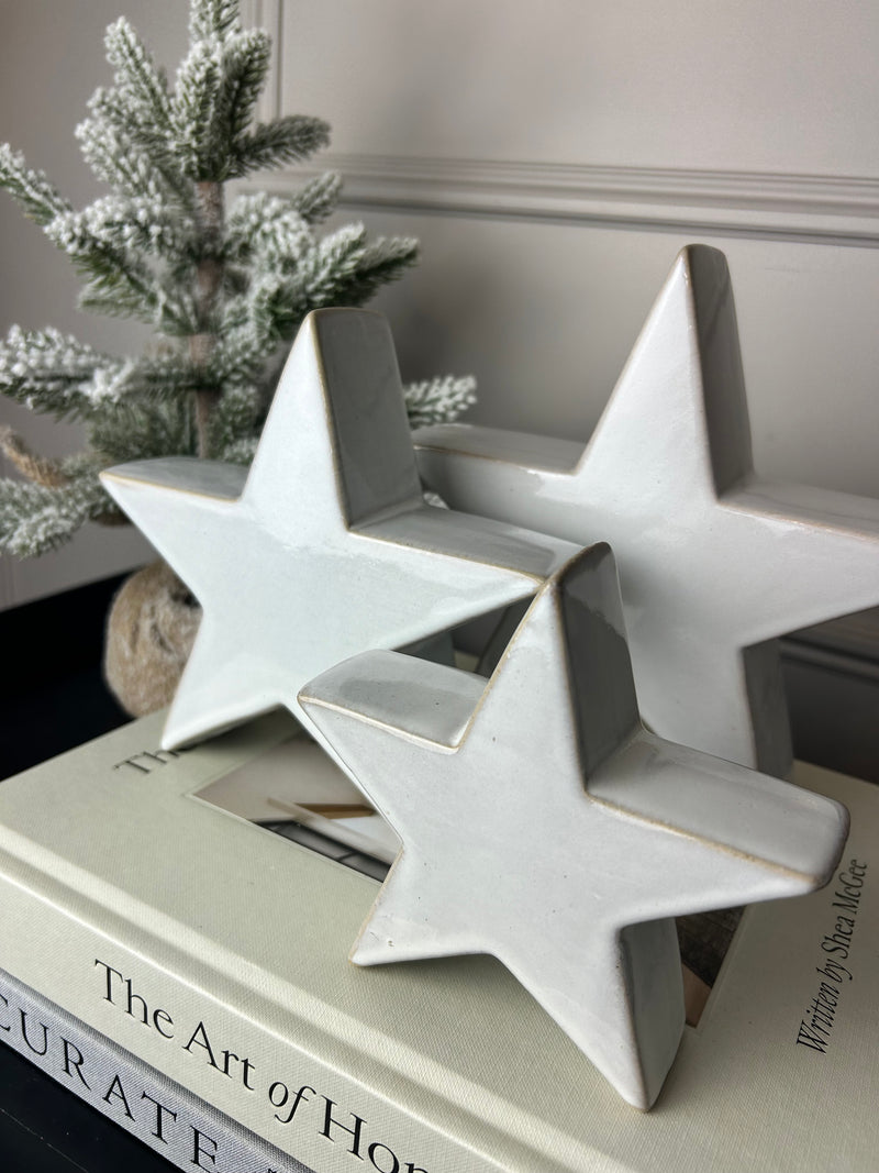 Off white ceramic chunky star