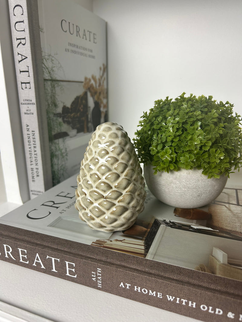 Two Tone Ceramic Acorn, Pinecone
