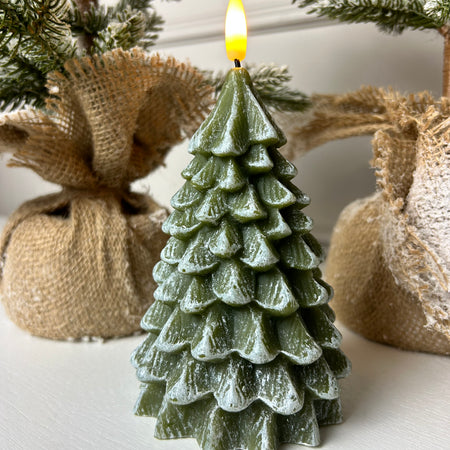 Green LED tree candle 2 sizes