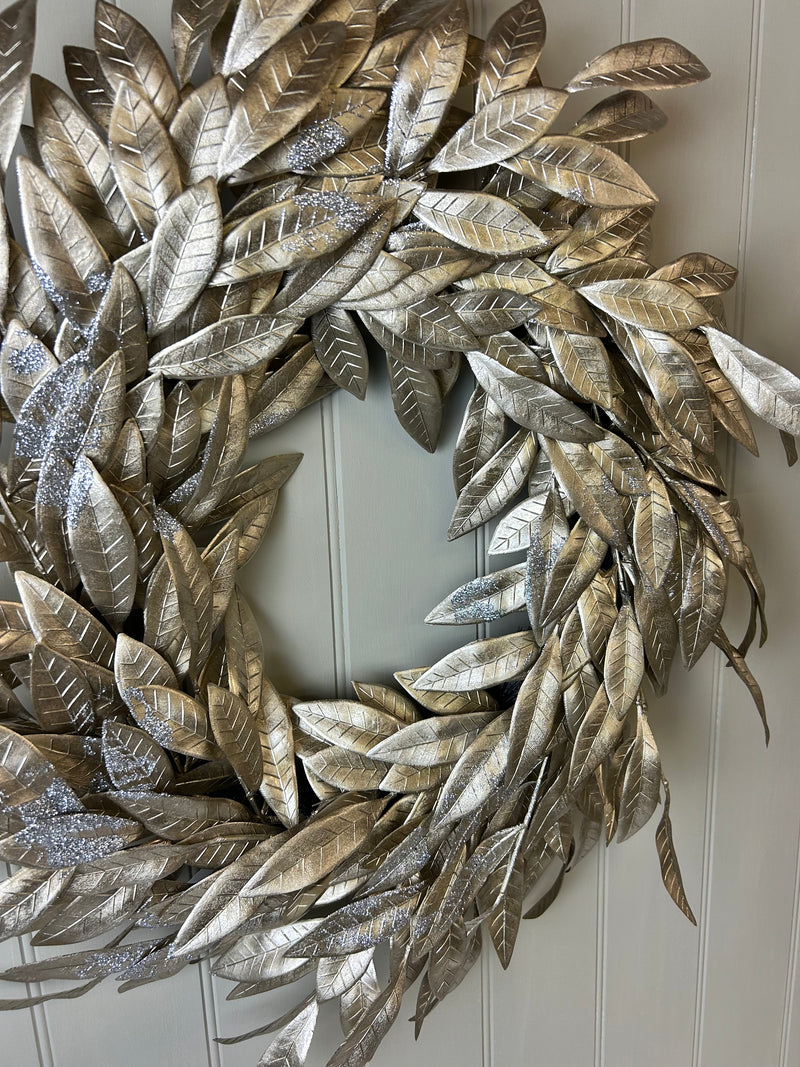 Large Golden Eucalyptus Leaf Wreath 60cm