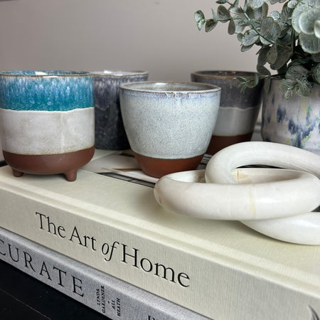 Terracotta Mini Blue Plant Pots 5 Styles
