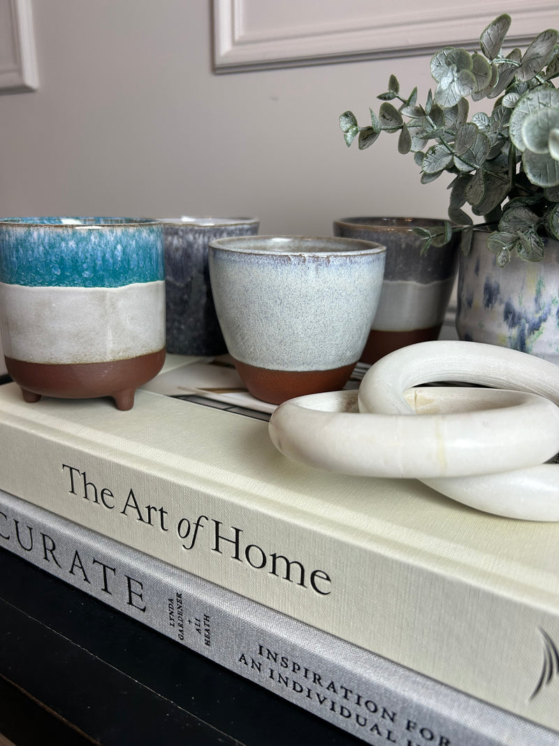 Terracotta Mini Blue Plant Pots 5 Styles
