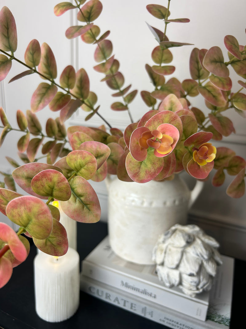 Dark pink/green tall eucalyptus stem 80cm