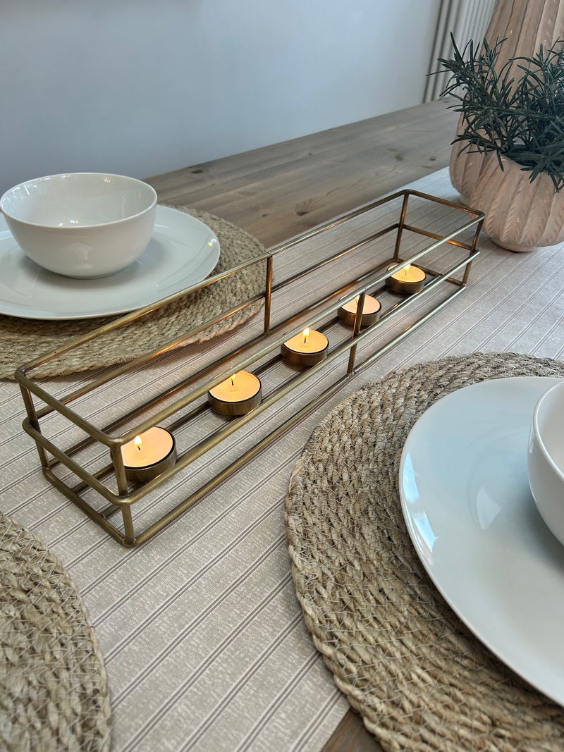 Brass gold 5 candle candle holder