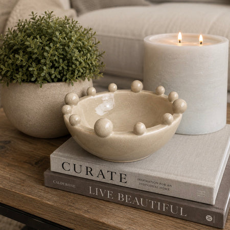 Cream Taupe Trinket Bobble Bowl