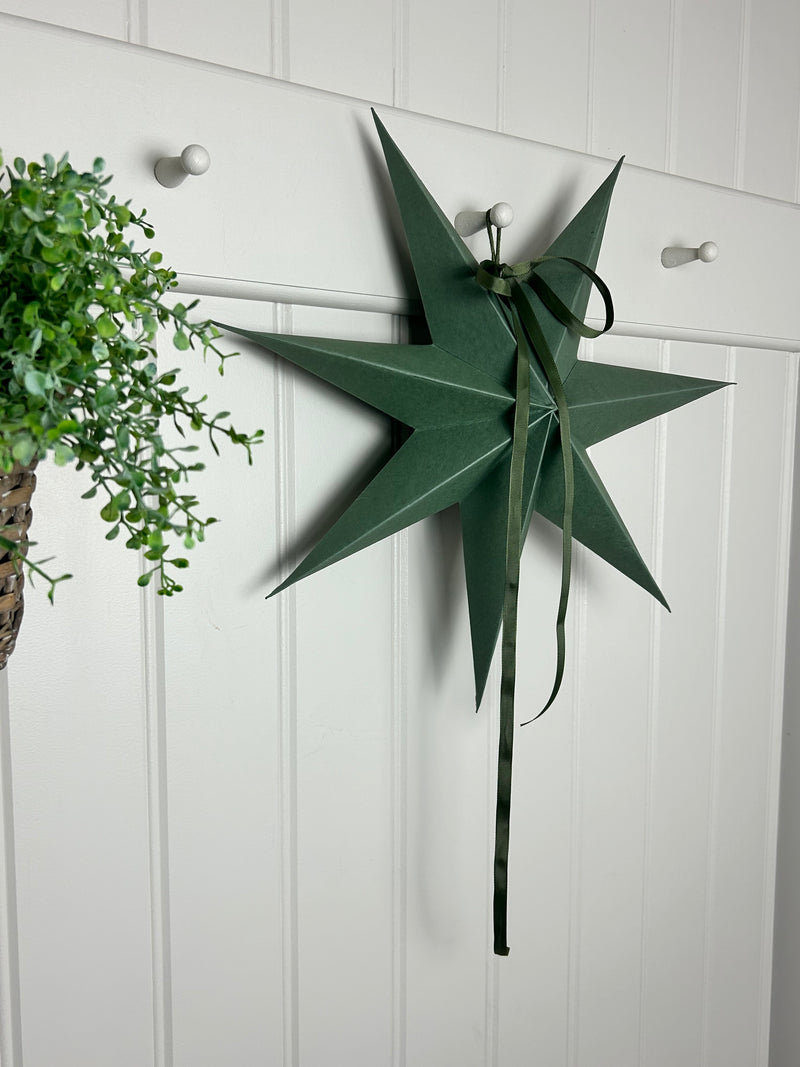 Maddox forest green hanging paper star 60cm
