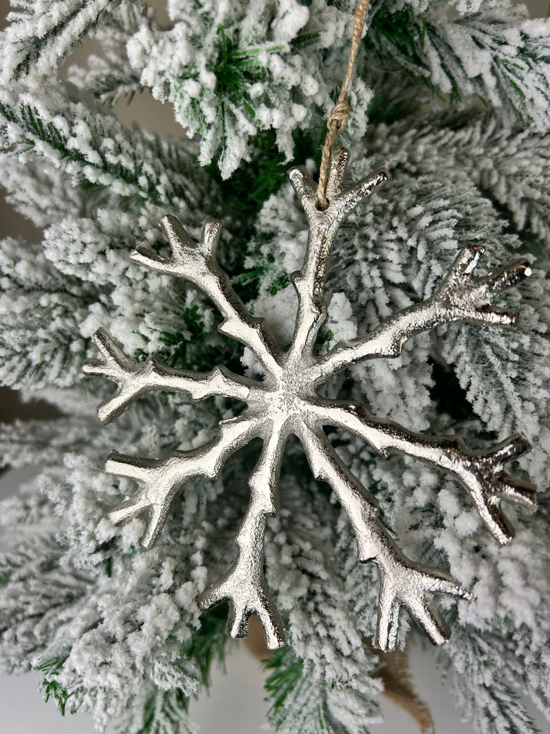 Aluminium Hanging Snowflake 15cm