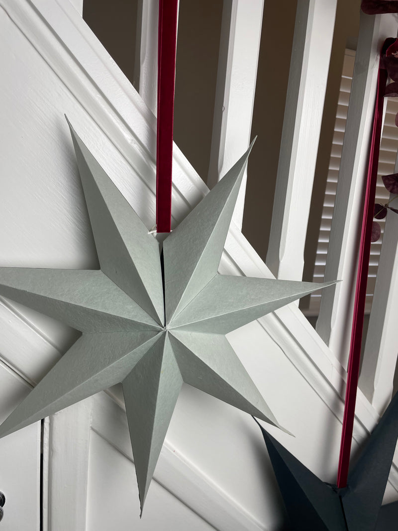 Pale Grey paper Hanging Snowflake Star