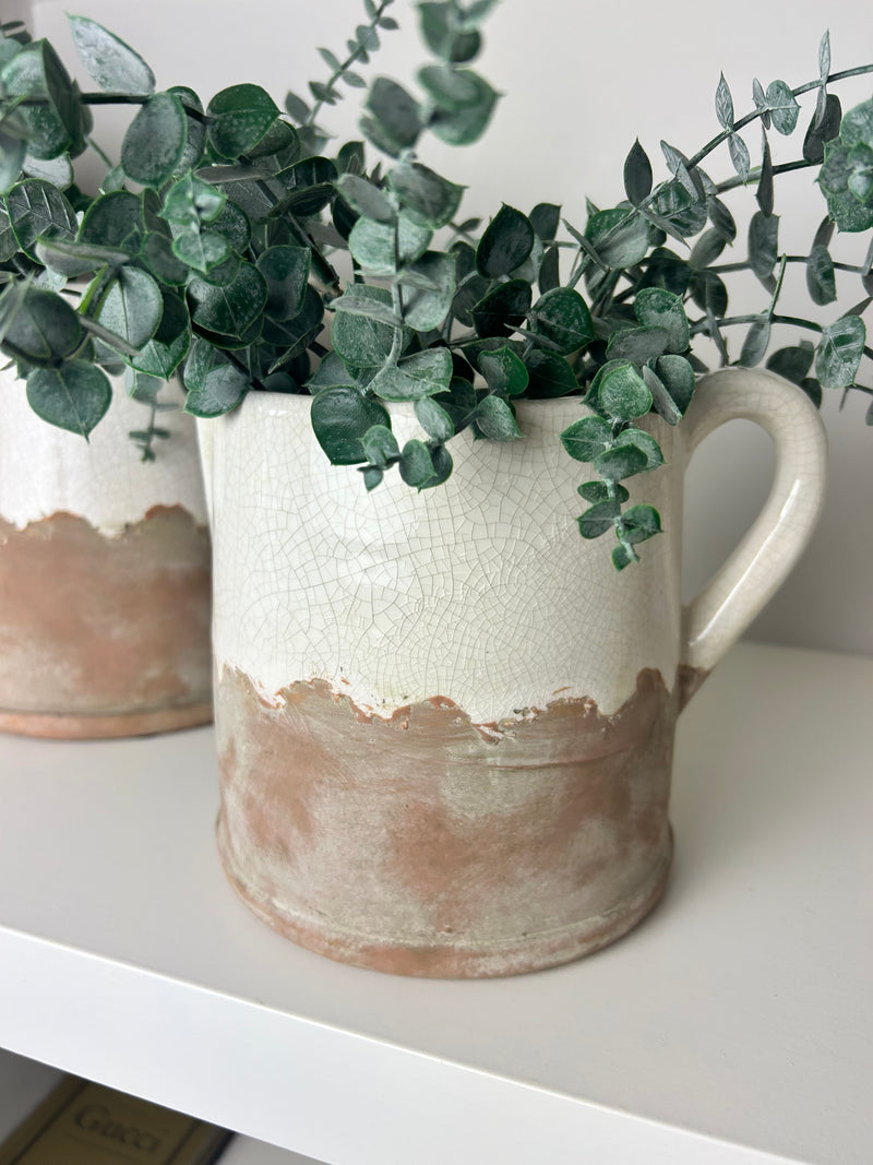 Ido Natural Cream Two Tone Rustic Jug, 2 sizes